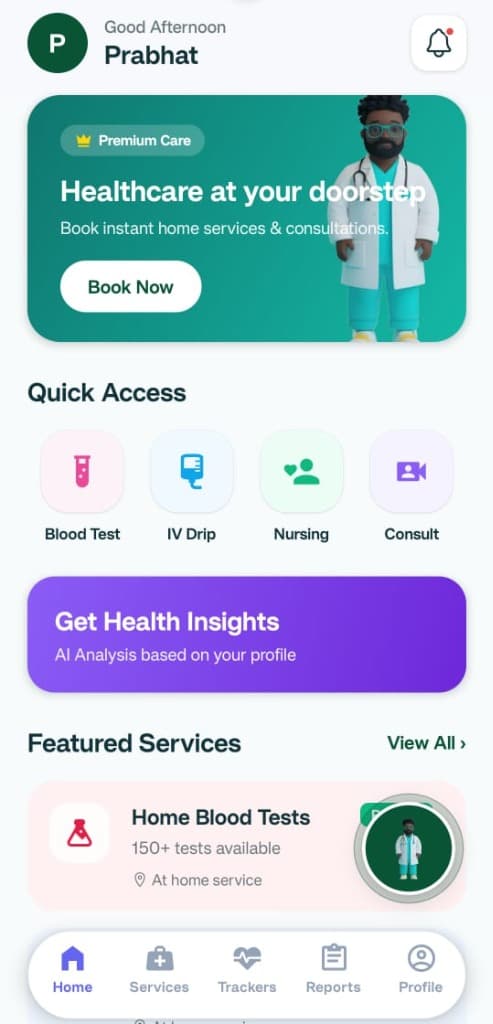 Kafal Care App Interface