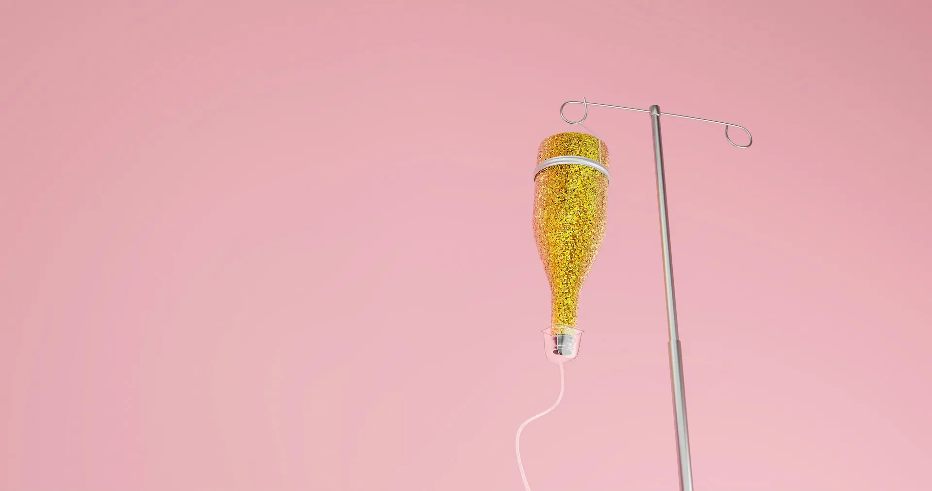 A medical device is hooked up to a light pole